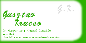 gusztav krucso business card