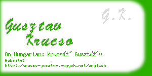 gusztav krucso business card